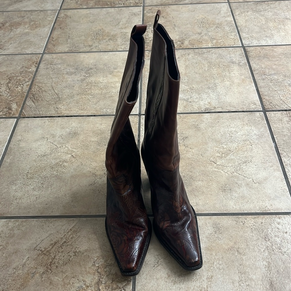 Brown cowboy boots